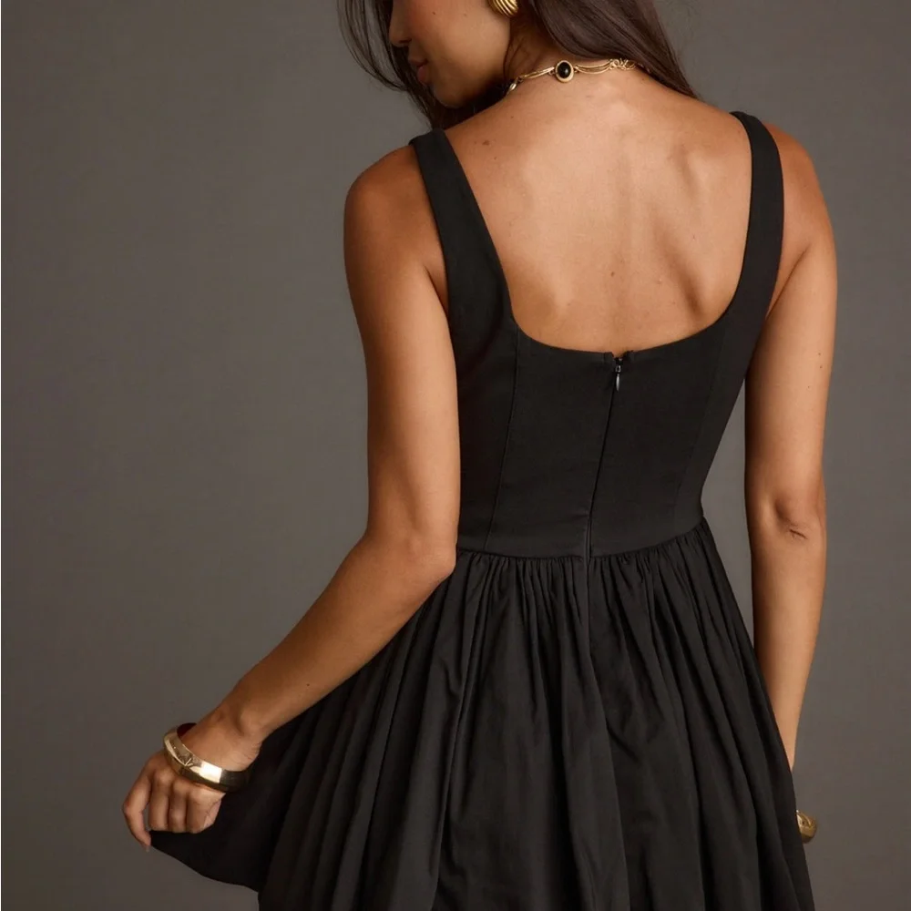 12th Tribe Kit Black Drop Waist Mini Dress - Picture 3 of 4